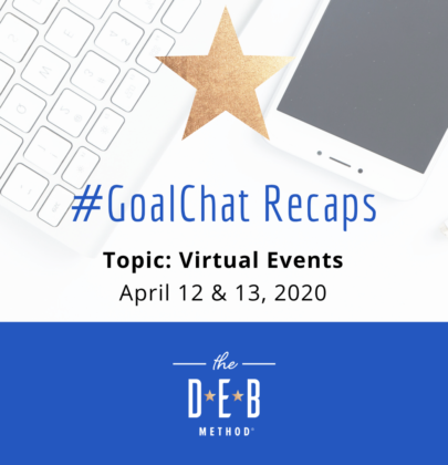 April 12 & 13 #GoalChats on Virtual Events